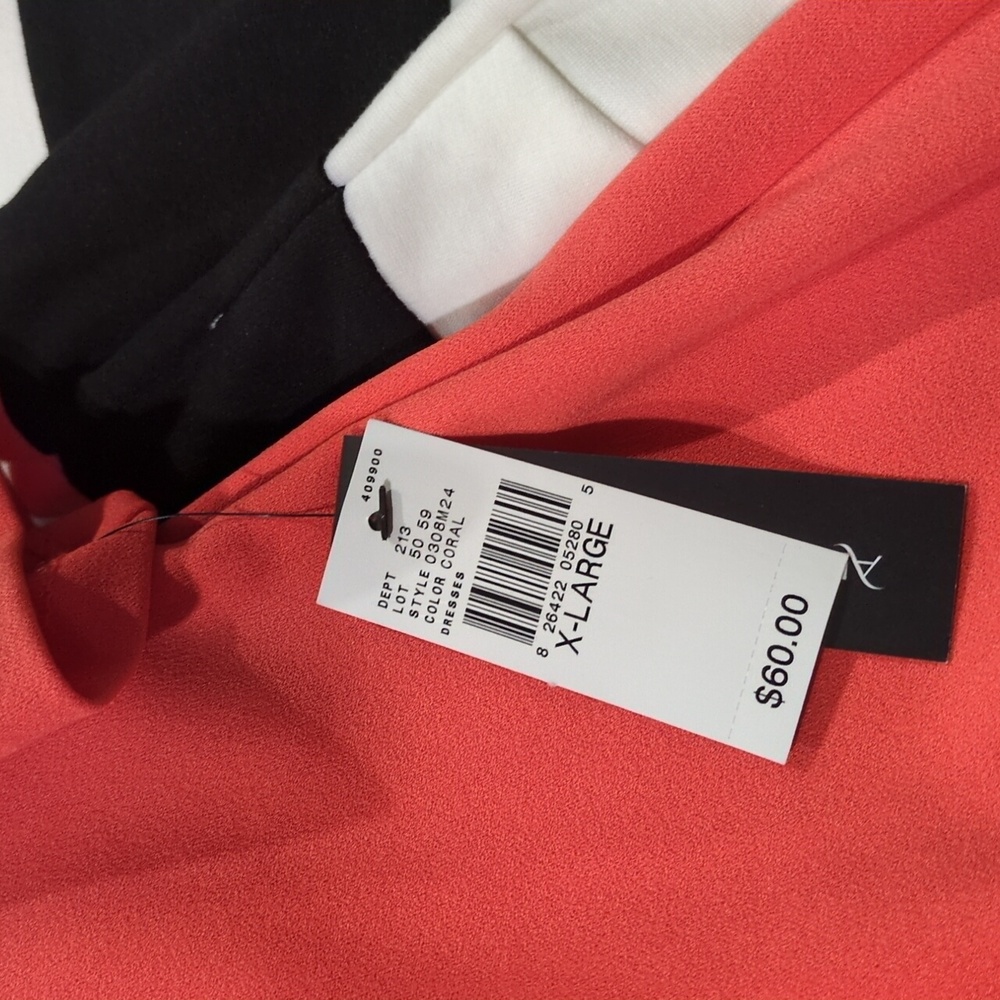 AB Studio Vibrant Coral Midi Dress - Picture 5 of 6